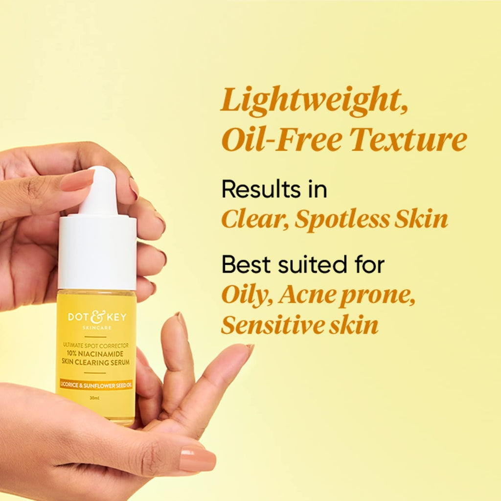 Dot & Key 10% Niacinamide Skin Clearing Face Serum With 10% Niacinamide, 1% Zinc & Sunflower Seed Oil | Grocsy