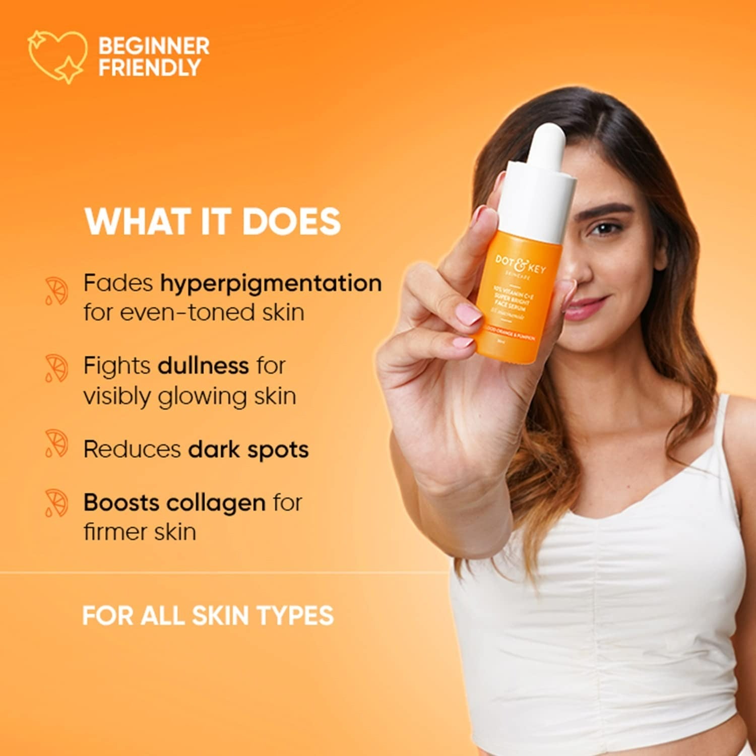 Dot & Key 10% Vitamin C+E Super Bright Face Serum With 5% Niacinamide, Glows Skin | Grocsy