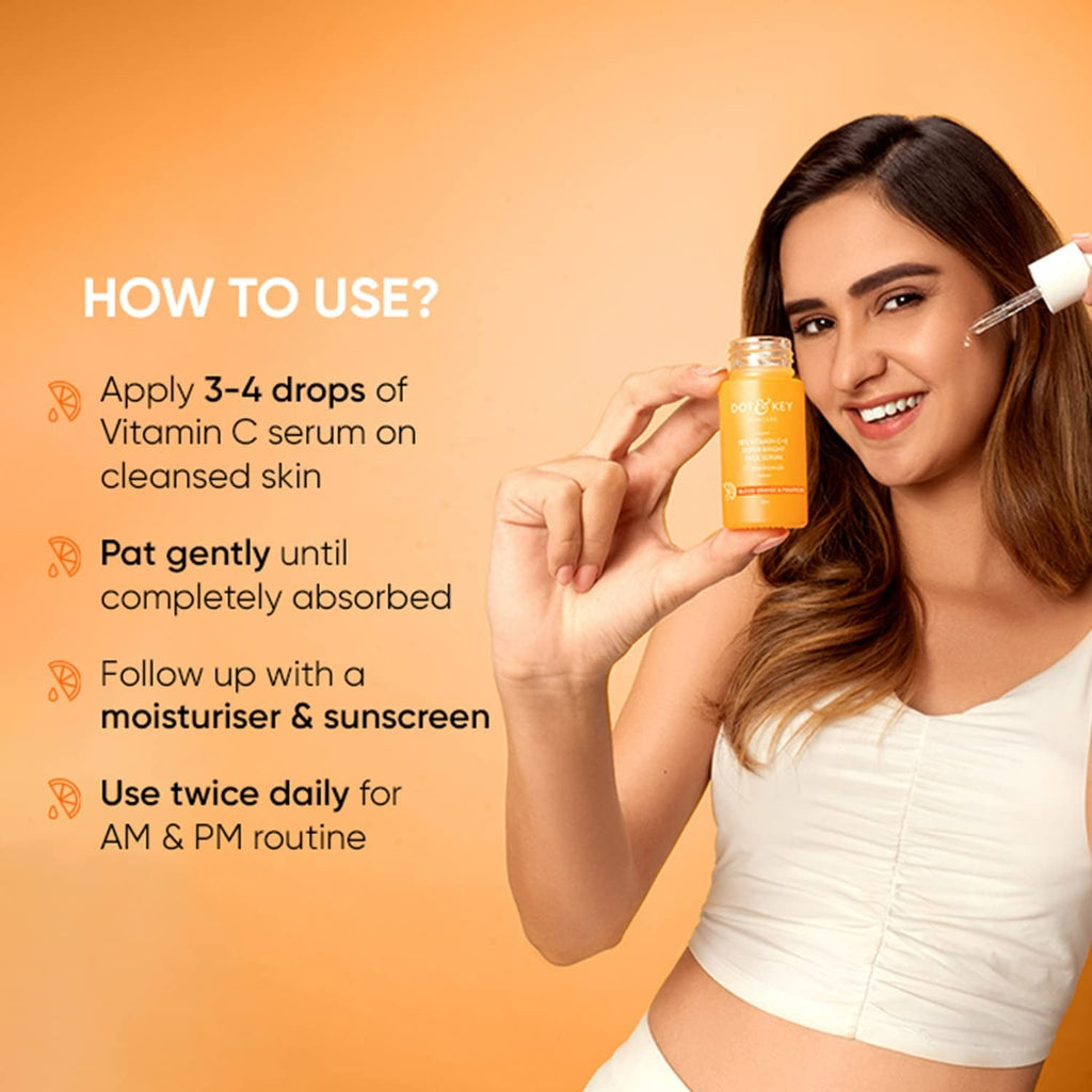 Dot & Key 10% Vitamin C+E Super Bright Face Serum With 5% Niacinamide, Glows Skin | Grocsy