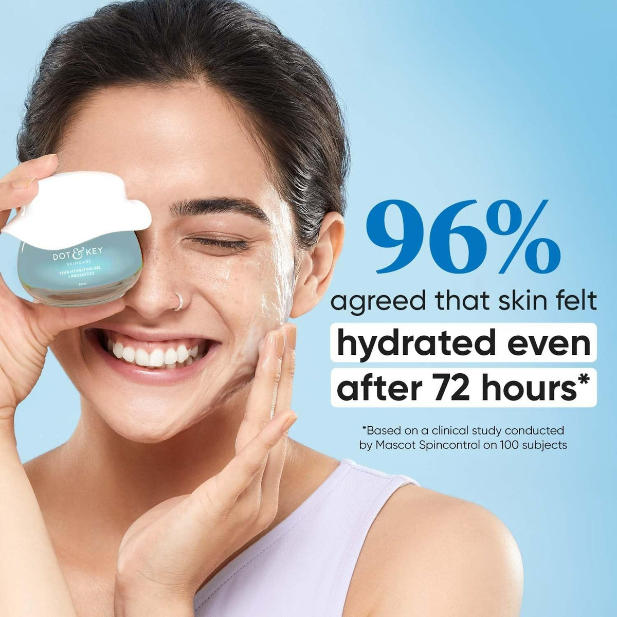 Dot & Key 72 Hr Hydrating Probiotic Face Gel With With Hyaluronic Acid, Kombucha & Rice Water | Grocsy