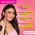 Dot & Key Barrier Repair Ceramide & Peptide SPF 50 Lip Balm - Plush Pink, UVA+UVB | Grocsy