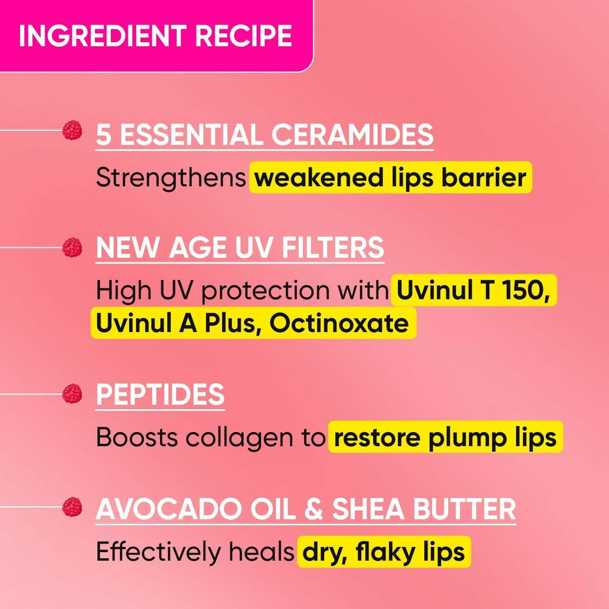 Dot & Key Barrier Repair Ceramide & Peptide SPF 50 Lip Balm - Plush Pink, UVA+UVB | Grocsy