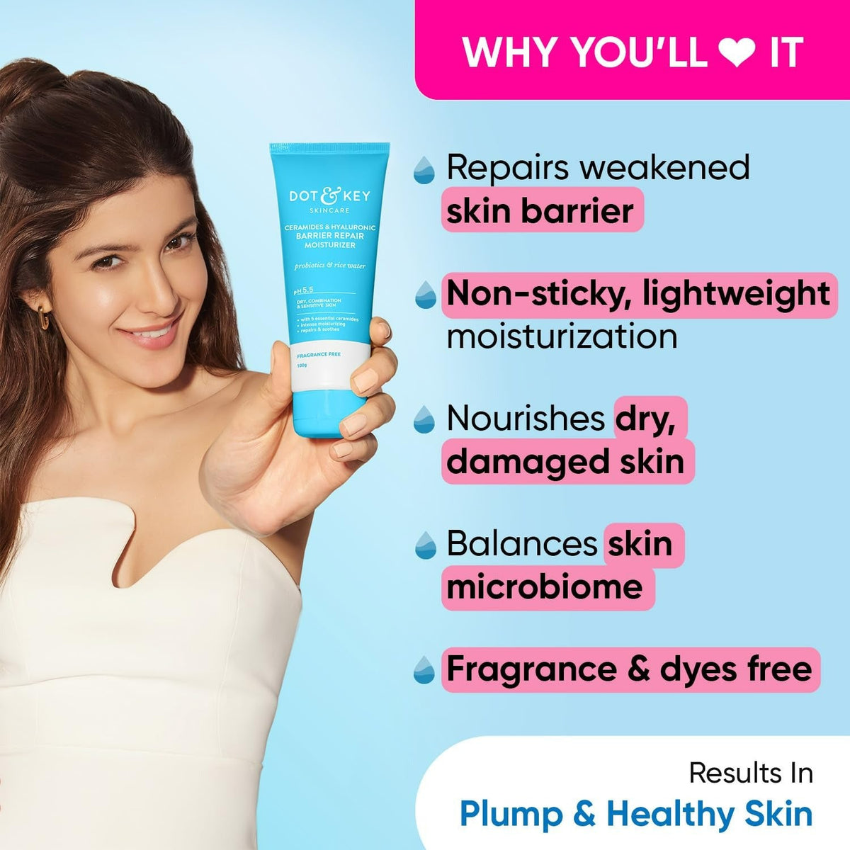 Dot & Key Ceramides & Hyaluronic Skin Barrier Repair + Face Cream | Grocsy