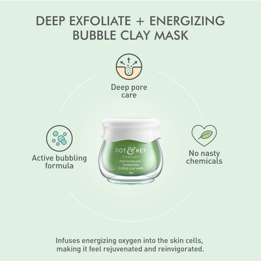 Dot & Key Deep Exfoliate + Energizing Bubble Clay Mask | Grocsy