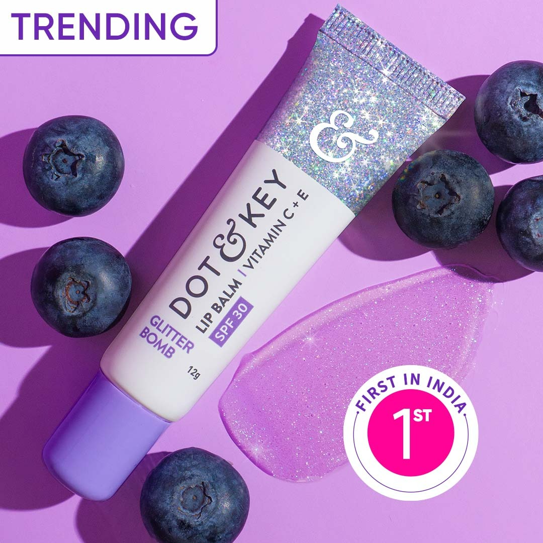 Dot & Key Glitter Bomb Lightweight Vitamin C + E & SPF 30 PA+++ Lip Balm | Grocsy