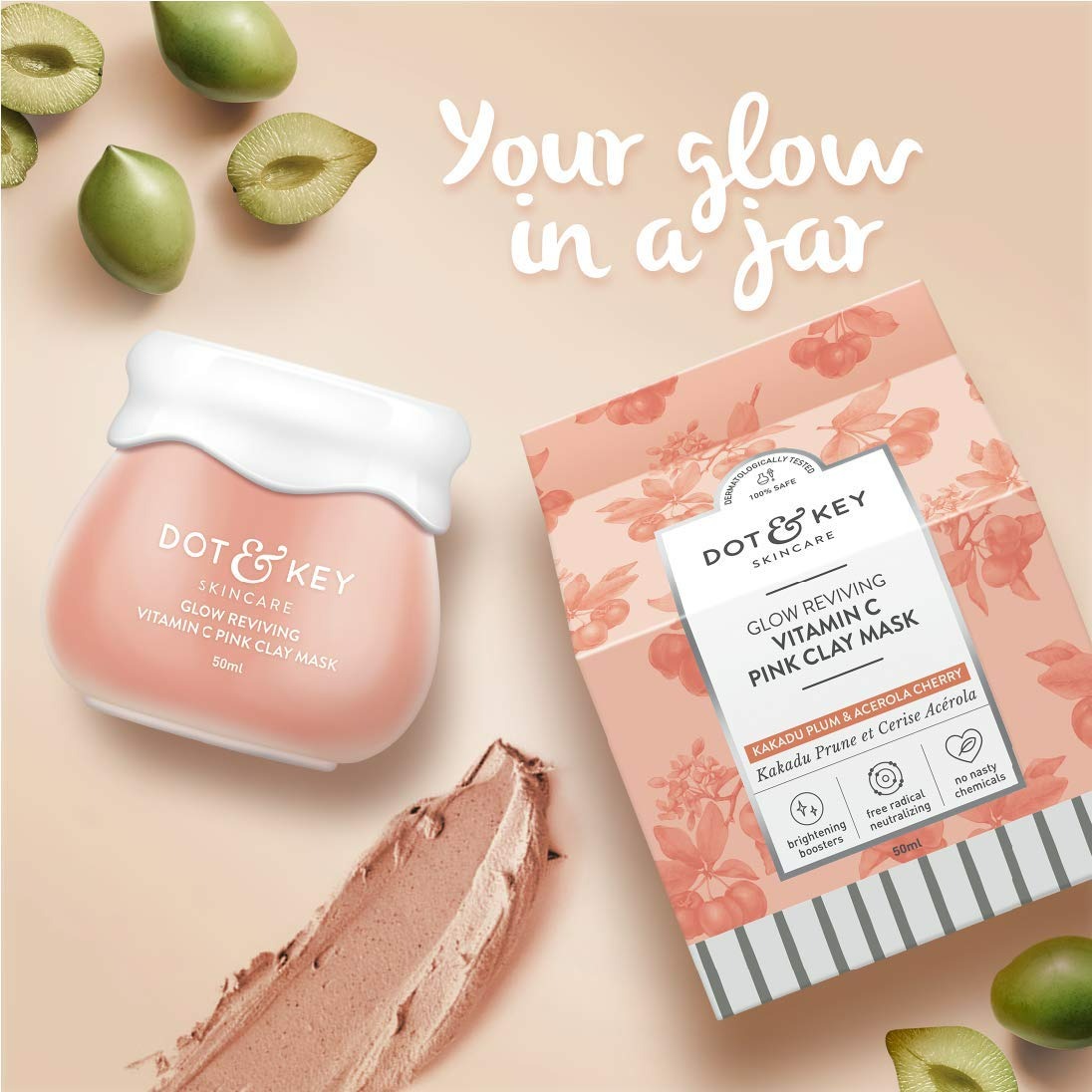 Dot & Key Glow Reviving Vitamin C Pink Clay Face Mask | Grocsy