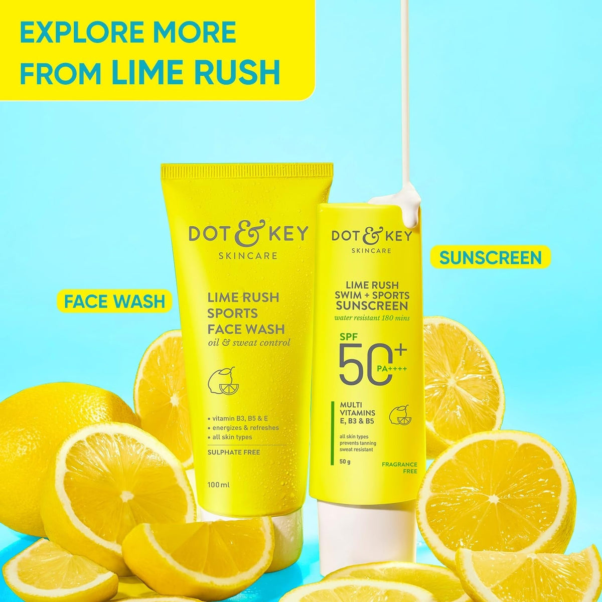 Dot & Key Lime Rush Sports Face Wash | Grocsy