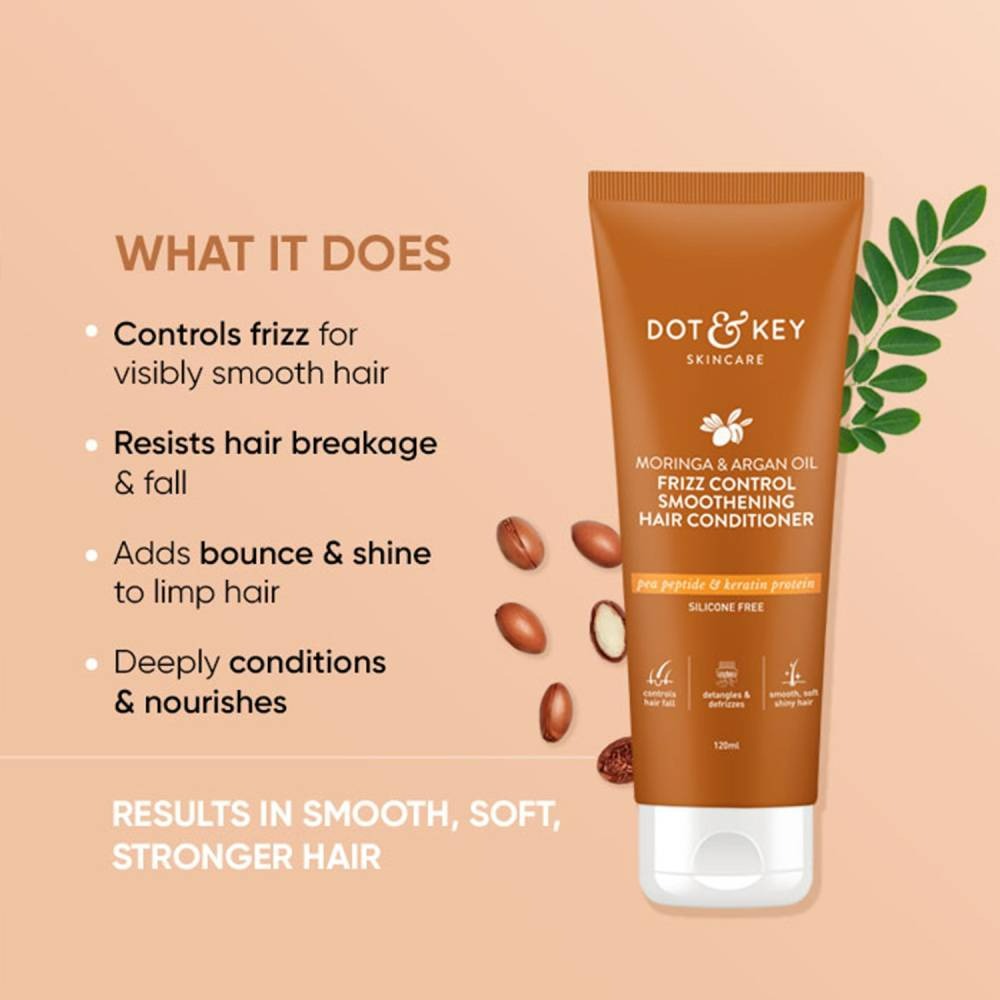 Dot & Key Moringa & Argan Oil Fizz Control Smoothening Hair Conditioner | Grocsy