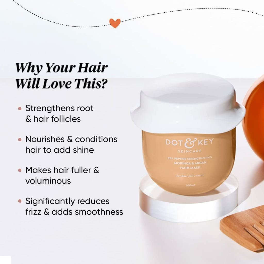 Dot & Key Pea Peptide Strengthening Moringa & Argan Hair Mask | Grocsy