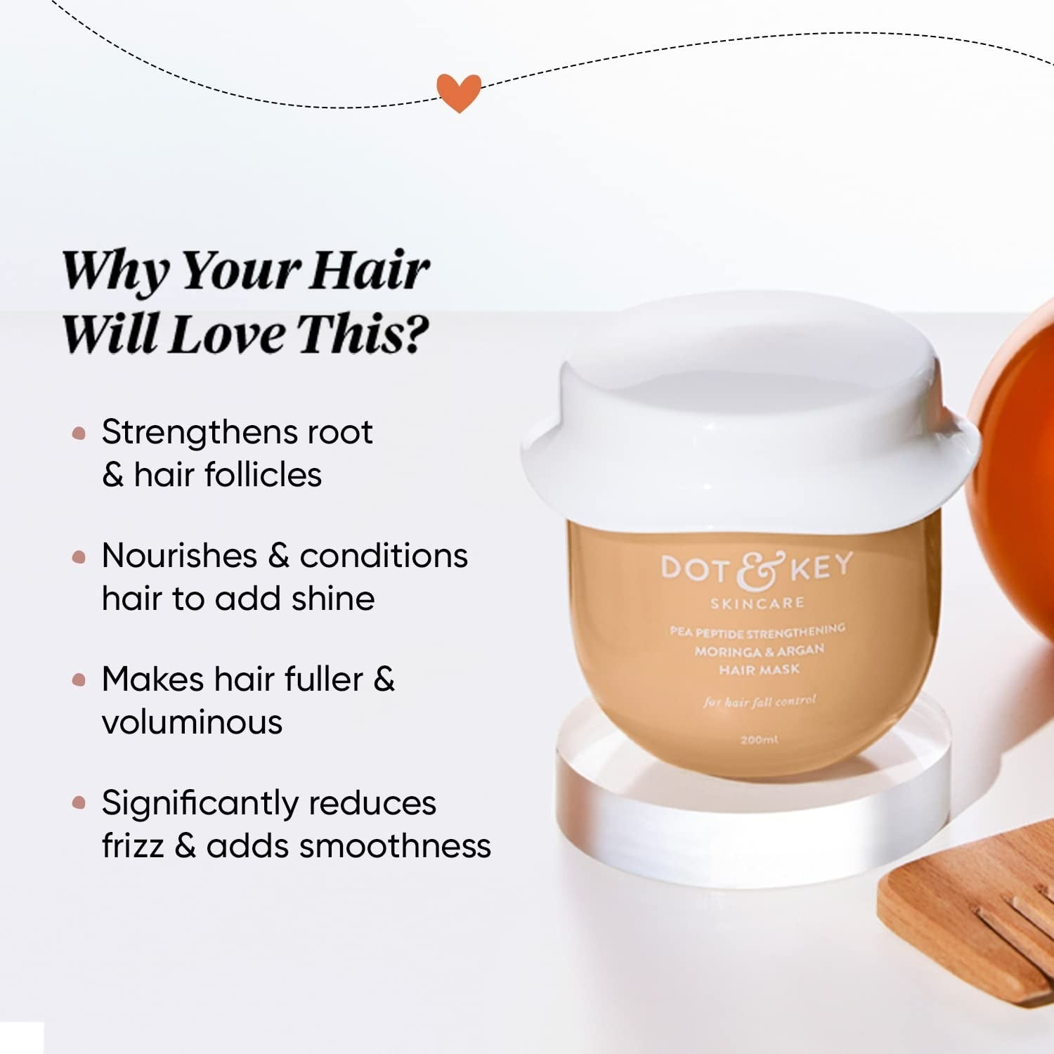 Dot & Key Pea Peptide Strengthening Moringa & Argan Hair Mask | Grocsy