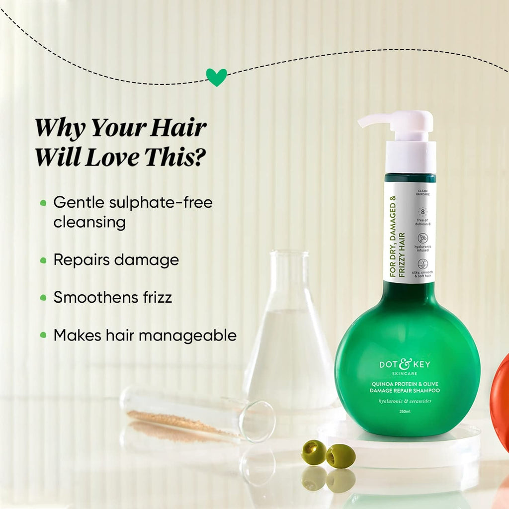 Dot & Key Quinoa Protein & Olive Damage Repair Shampoo | Grocsy