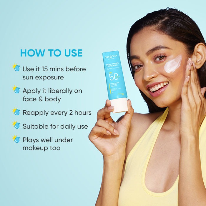 Dot & Key Swim + Sports Sunscreen SPF 50 PA+++ | Grocsy