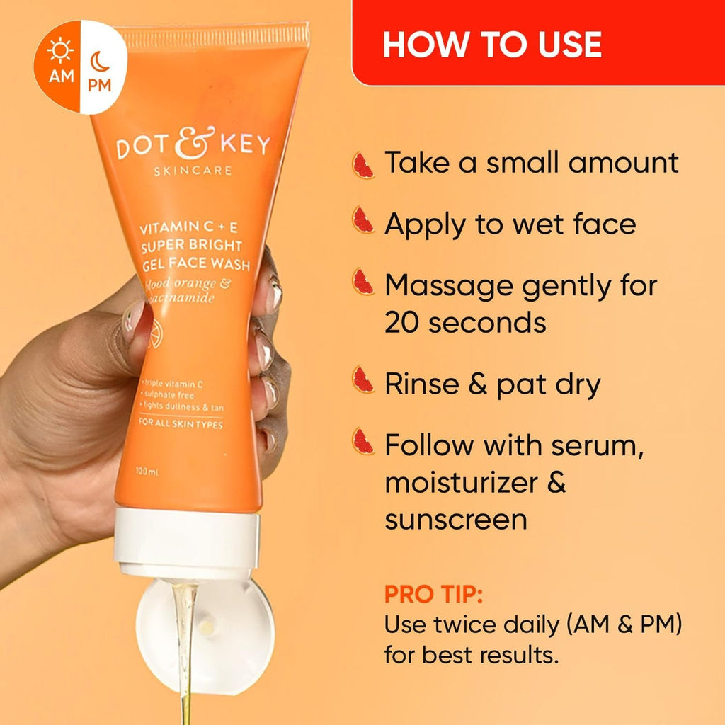 Dot & Key Vitamin C+E Super Bright Gel Face Wash | Grocsy