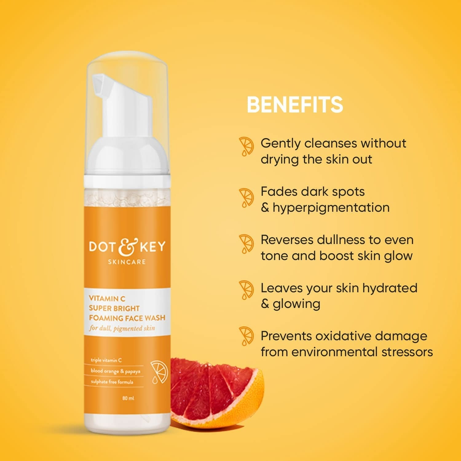 Dot & Key Vitamin C Super Bright Foaming Face Wash | Grocsy