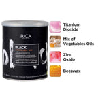 Rica Black Liposoluble Wax With Vegetable Charcoal, For All Skin Types | Grocsy
