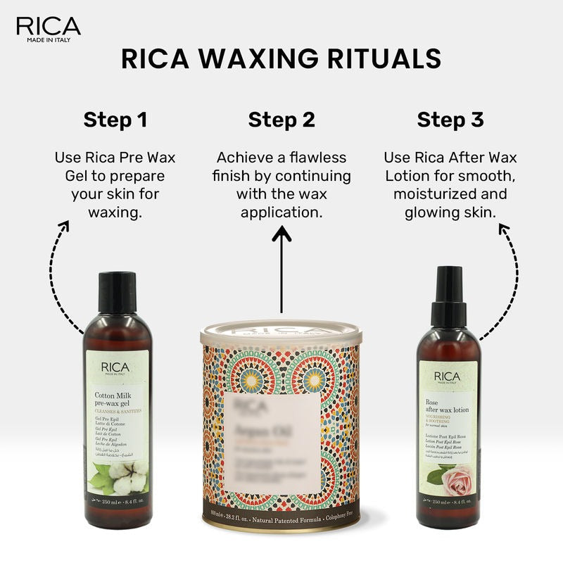 Rica Cotton Milk Pre-Wax Gel Cleansing Waxing Hair Cleaning with Naural Extracts for Hydration & Softening Skin | Grocsy
