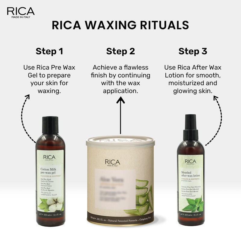 Rica Menthol After Wax Lotion For All Skin Type with Sun flower Oil, Jojoba Oil & Vitamin E | Grocsy
