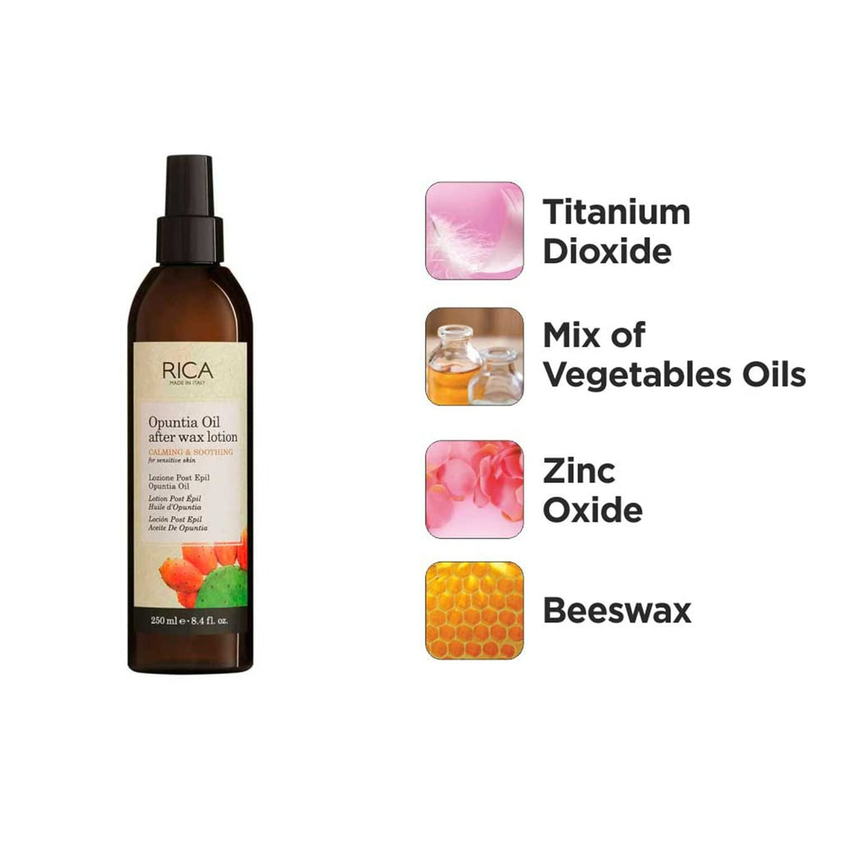 Rica Opuntia Oil After Wax Lotion For Sensitive & Calming Skin, Moisturises, Soothes, & Refreshes Skin | Grocsy