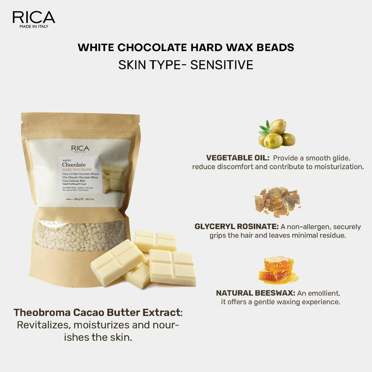 Rica White Chocolate Brazilian Hard Bead Wax | Grocsy