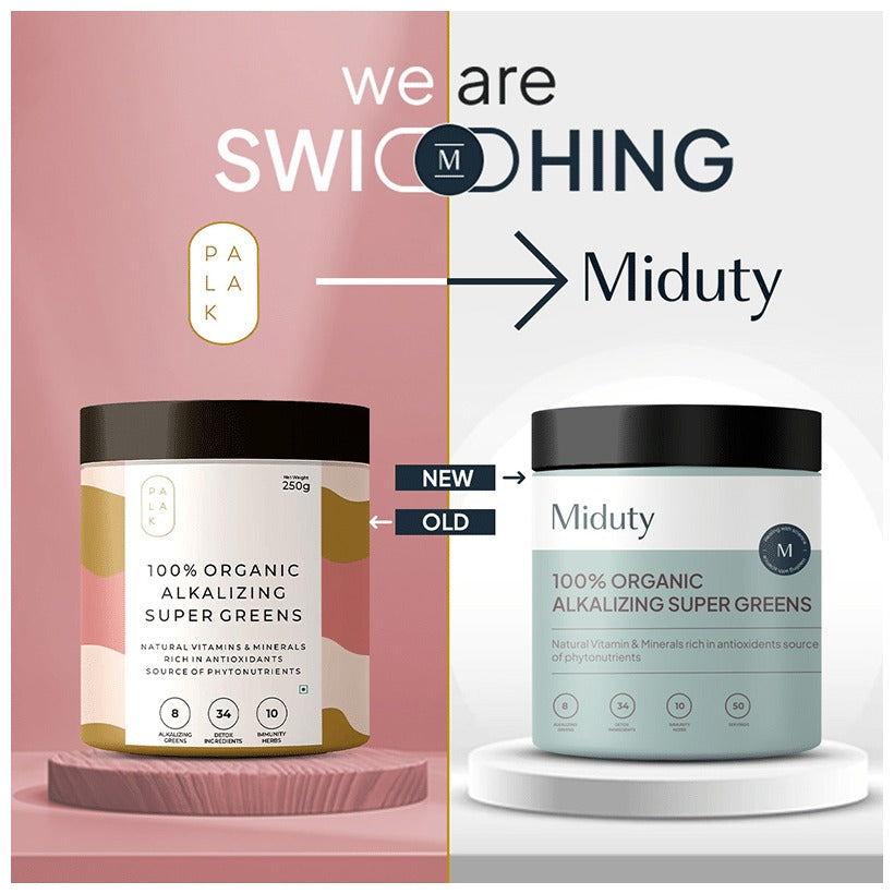 Miduty by Palak Notes 100% Organic Alkalizing Super Greens Powder | Grocsy