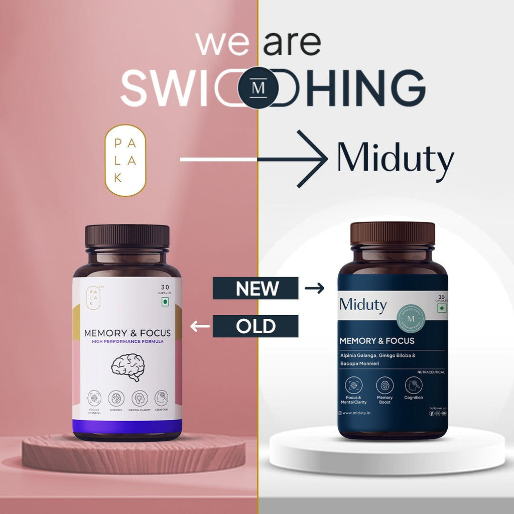 Miduty by Palak Notes Memory & Focus Capsules | Grocsy