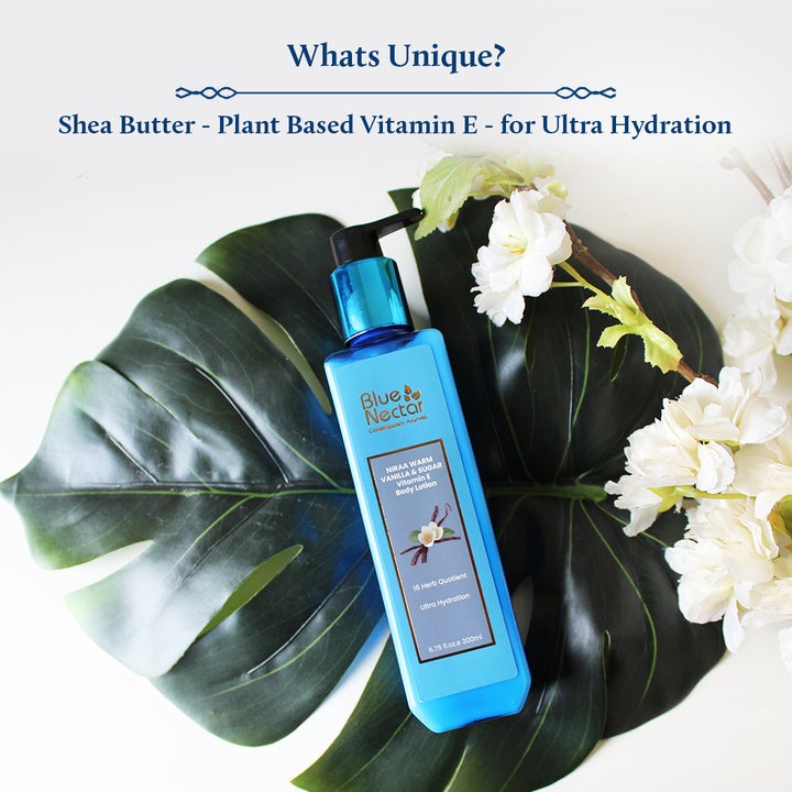 Blue Nectar Niraa Warm Vanilla & Sugar Body Lotion with Plant Based Vitamin E for Ultra Hydration | Grocsy