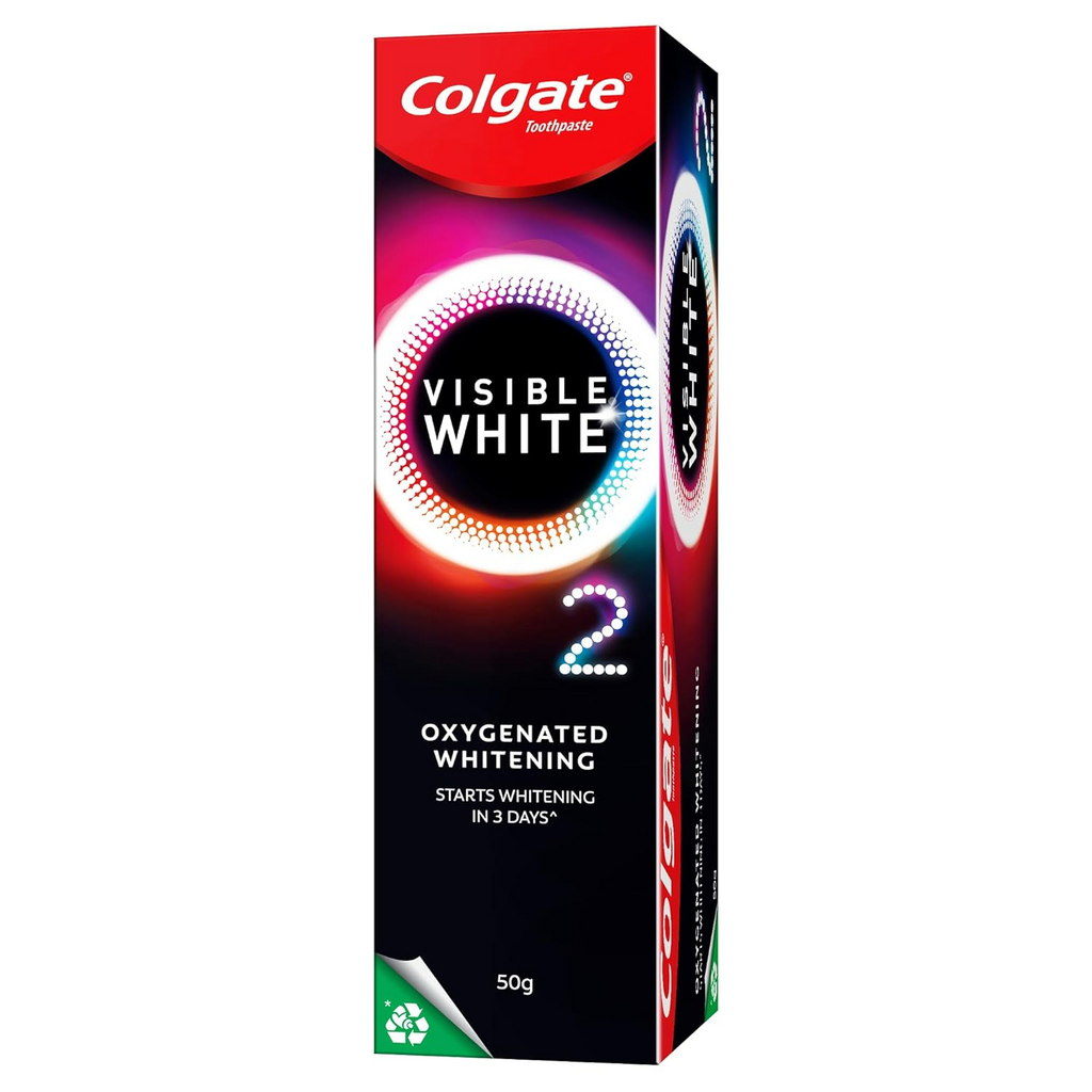 Colgate Visible White O2 Teeth Whitening Toothpaste with Peppermint Sparkle | Grocsy