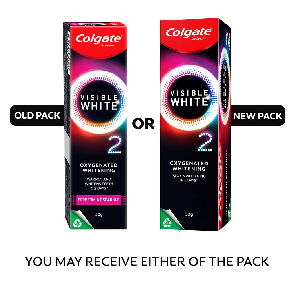 Colgate Visible White O2 Teeth Whitening Toothpaste with Peppermint Sparkle | Grocsy