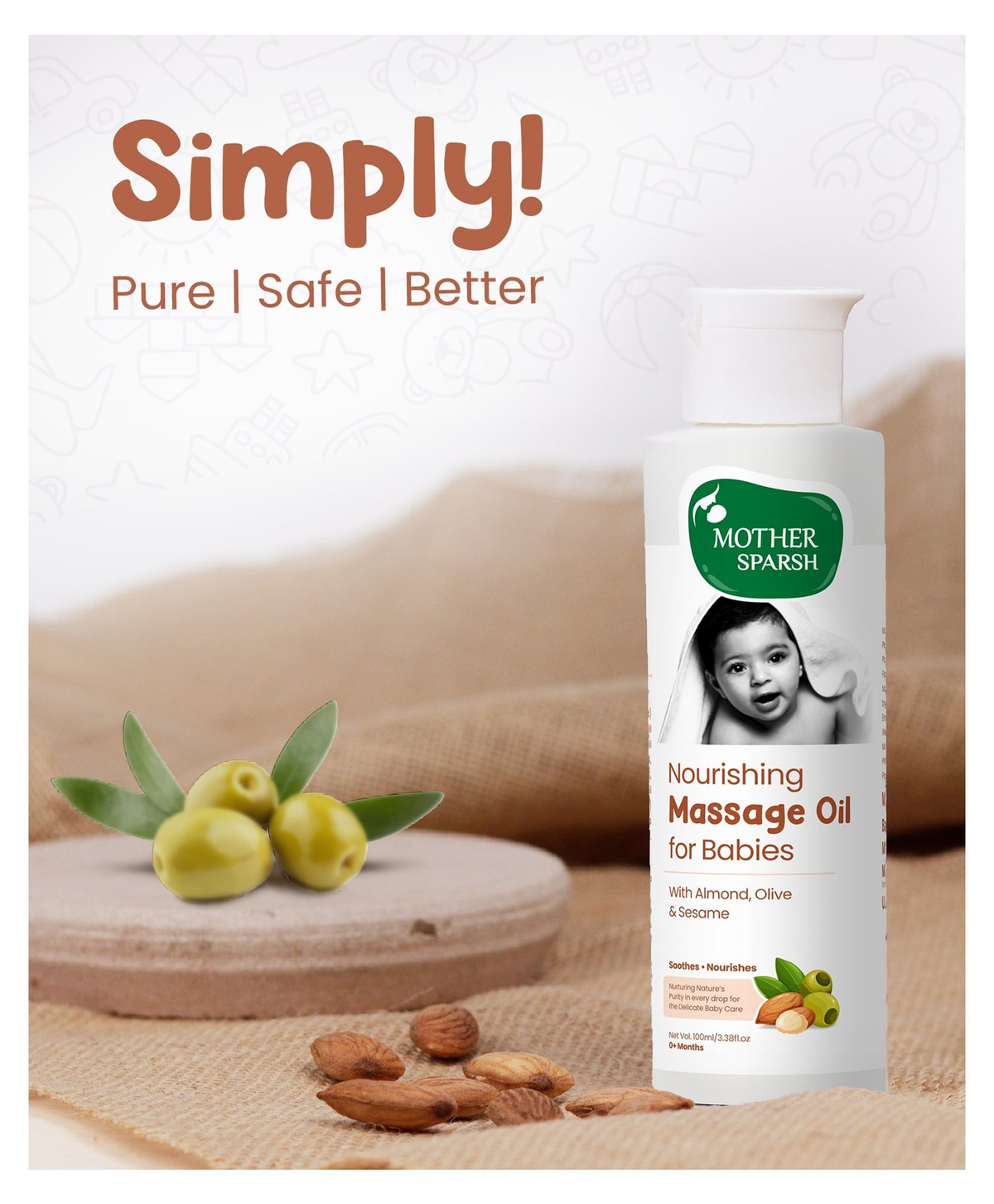 Mother Sparsh Ayurvedic Baby Massage Oil | Grocsy