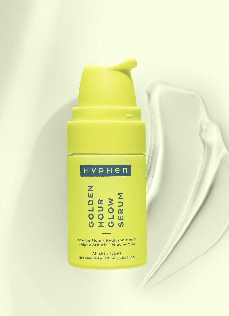 Hyphen By Kriti Sanon Golden Hour Glow Serum With Niacinamide, Alpha Arbutin, Hyaluronic Acid & Kakadu Plum, For Men & Women | Grocsy