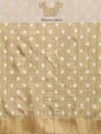 Beige Silk Blend Digital Print Floral Saree with Unstitched Blouse - Hiral Fashion | Grocsy