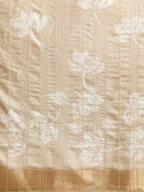 Beige Silk Blend Digital Print Floral Saree with Unstitched Blouse - Hiral Fashion | Grocsy