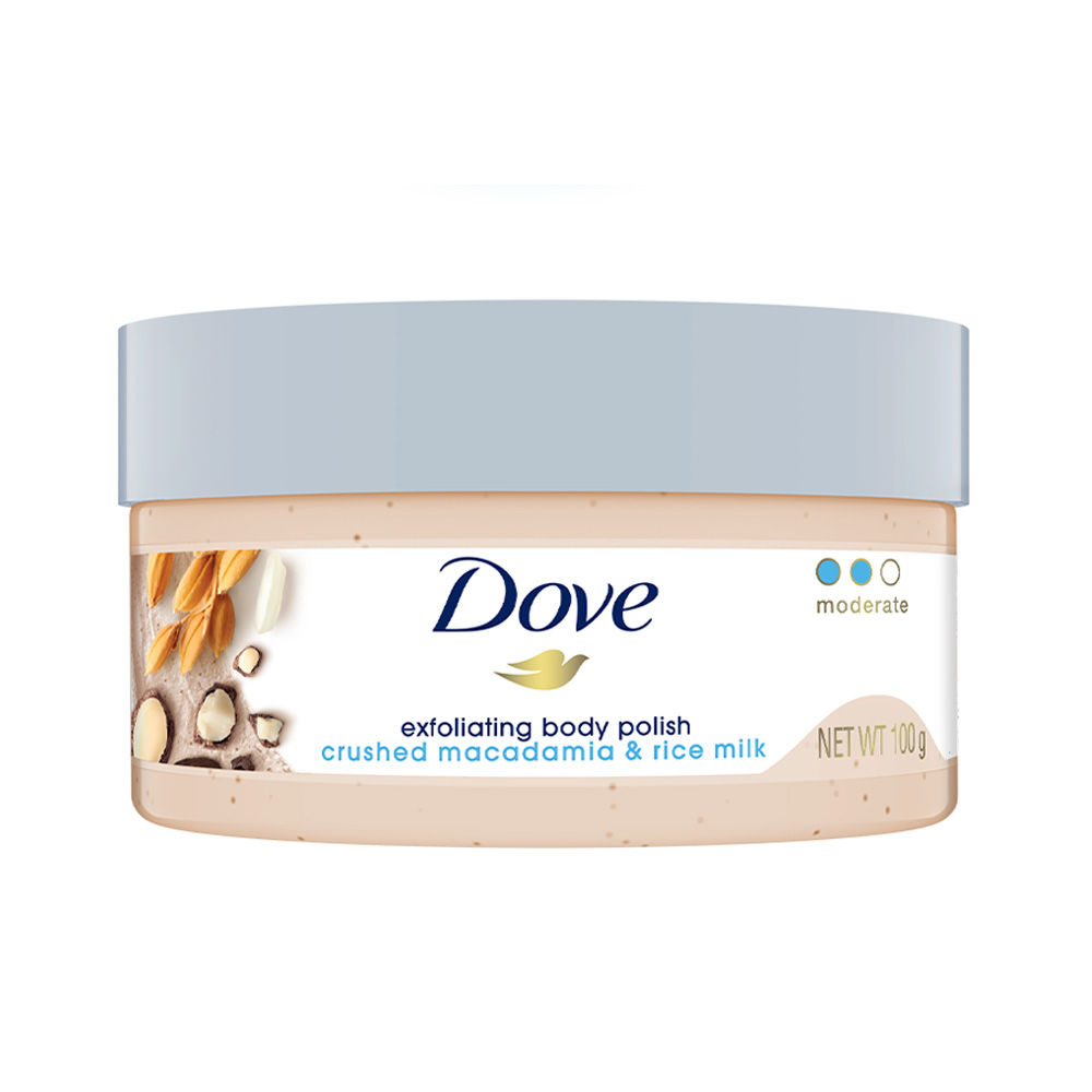 Dove Crushed Macadamia & Rice Milk Moderate Exfoliating Body Scrubating Body Polish Scrub | Grocsy