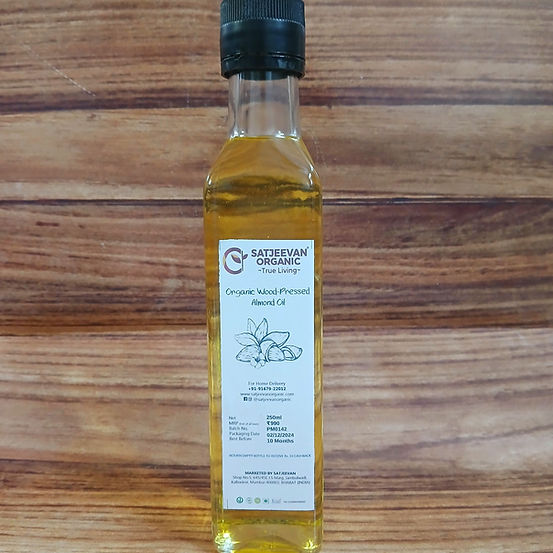 Satjeevan Organic Wood-Pressed Almond Oil | Grocsy