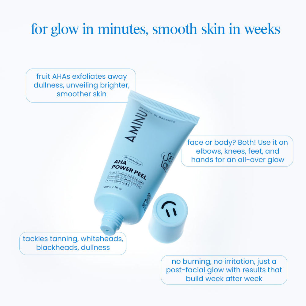 AHA Power Peel – Instantly Brightens Dull, Congested, Tanned Skin – 5 Min, At-Home Facial | Grocsy