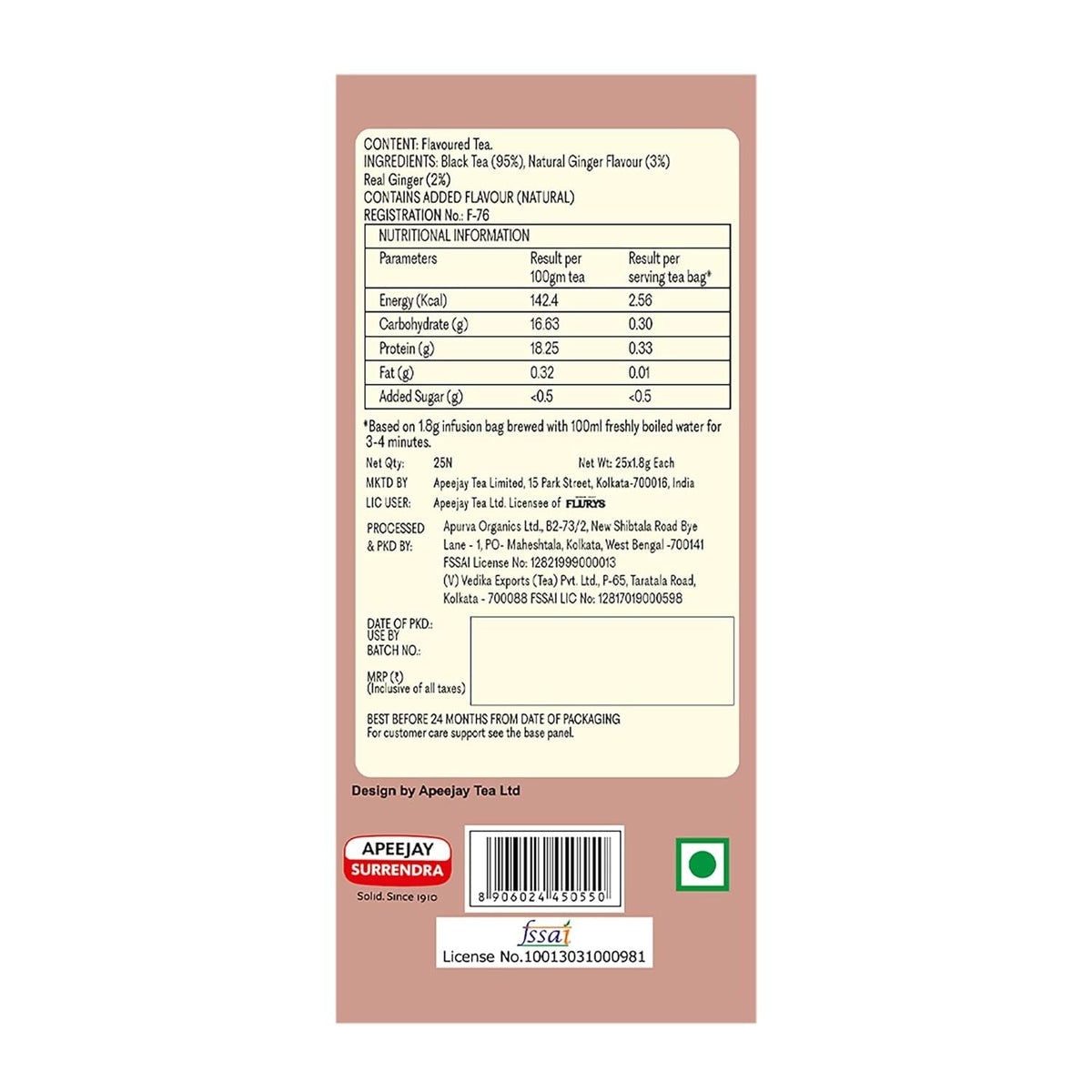 Typhoo Stimulating Adrak Chai Tea Bags | Grocsy