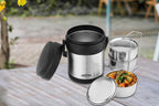 MILTON Thermosteel Hot Meal 3 Container Lunch Box, Silver | Grocsy