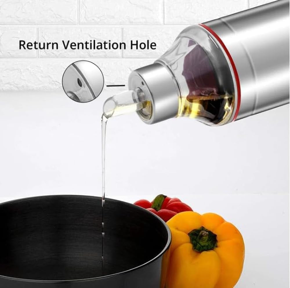 Brunchy Stainless Steel Oil Dispenser 1 Litre | Grocsy