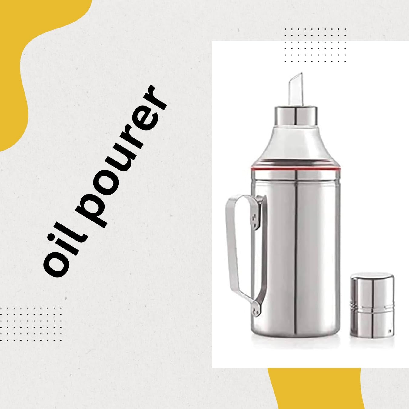 Brunchy Stainless Steel Oil Dispenser 1 Litre | Grocsy