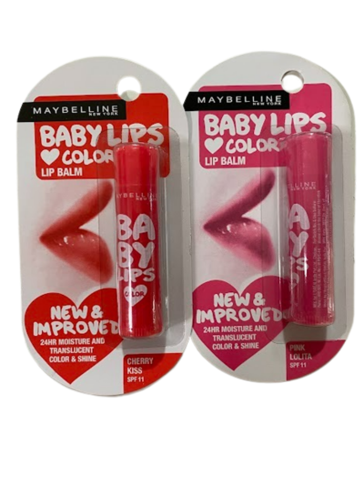 Maybelline New York Baby Lips Lip Balm (Pink & Red) | Grocsy