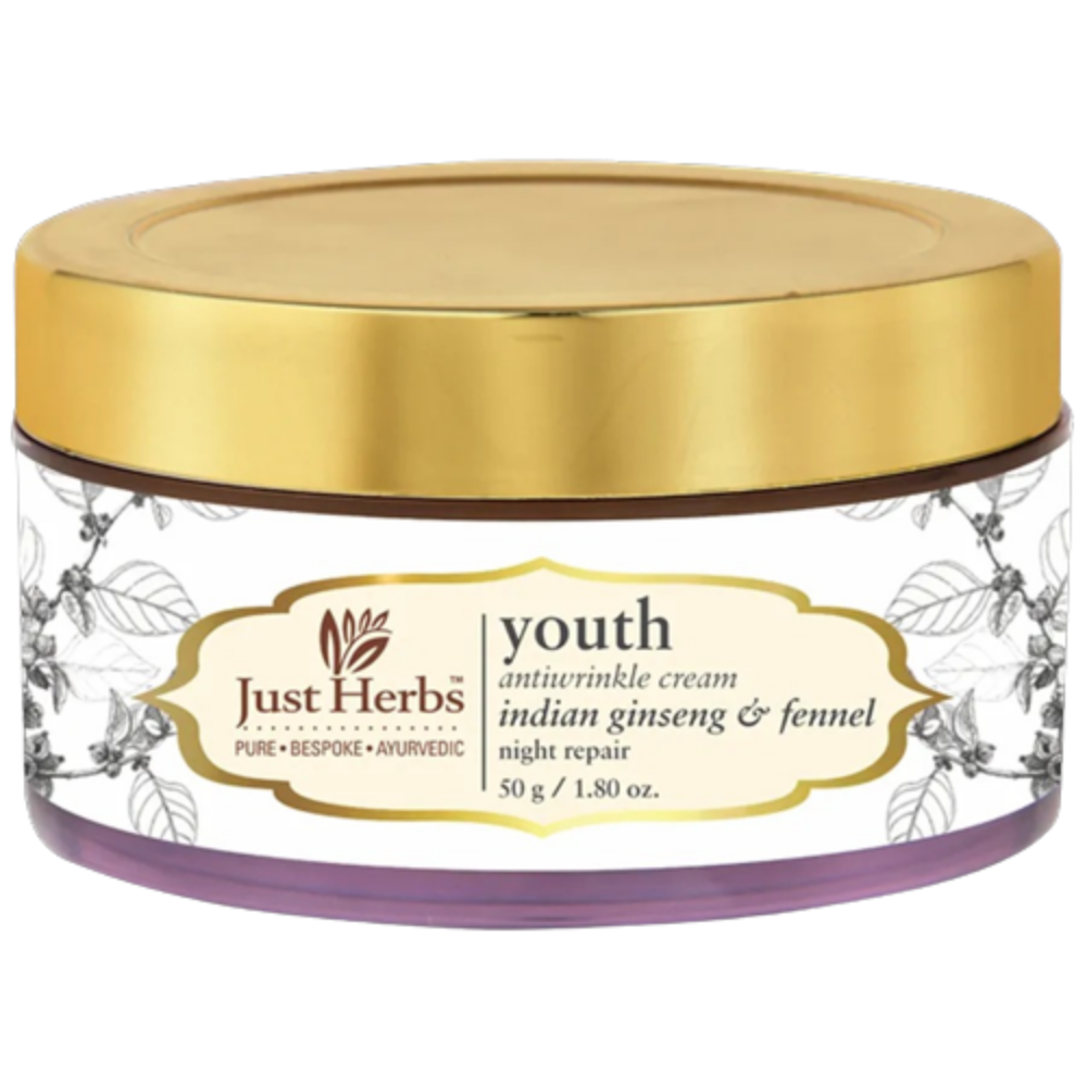 Just Herbs Youth Antiwrinkle Indian Ginseng & Fennel Night Repair Cream | Grocsy