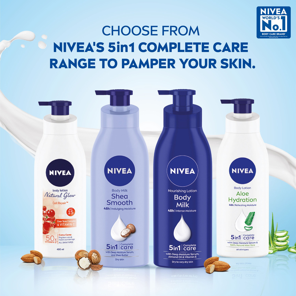 Nivea Nourishing Lotion Body Milk with Deep Moisture Serum for Very Dry Skin | Grocsy