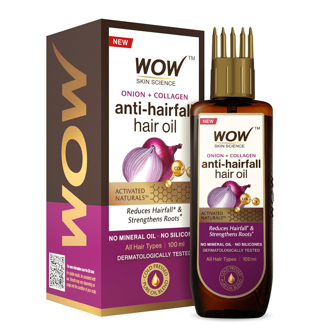 Wow Skin Science Onion & Collagen Anti-Hairfall Hair Oil | Grocsy