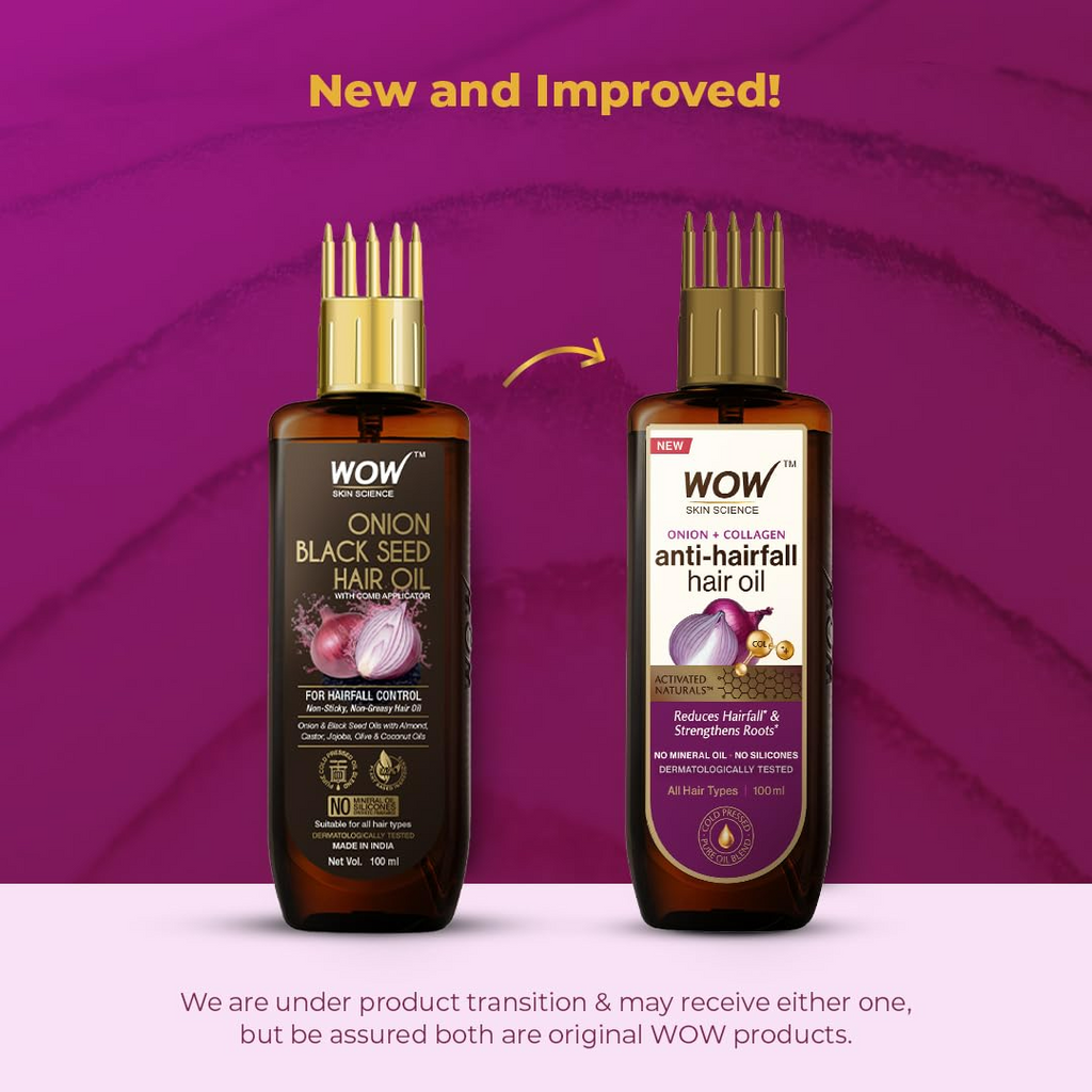Wow Skin Science Onion & Collagen Anti-Hairfall Hair Oil | Grocsy