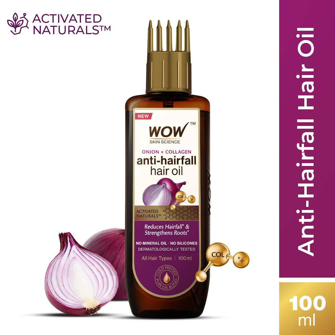 Wow Skin Science Onion & Collagen Anti-Hairfall Hair Oil | Grocsy