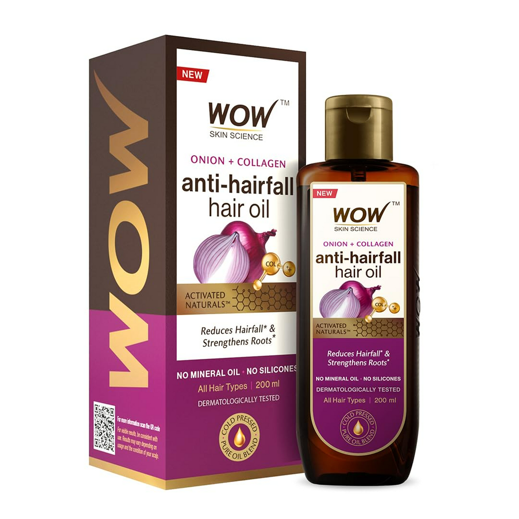 Wow Skin Science Onion & Collagen Anti-Hairfall Hair Oil | Grocsy