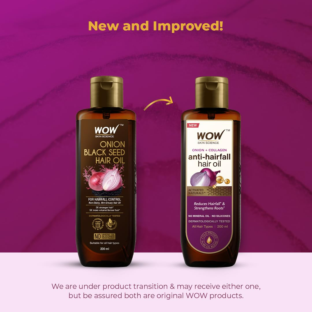 Wow Skin Science Onion & Collagen Anti-Hairfall Hair Oil | Grocsy