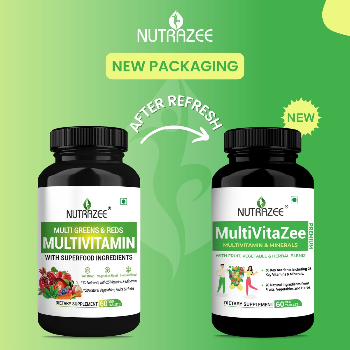 Nutrazee Multi Greens & Reds Multivitamin Tablets | Grocsy