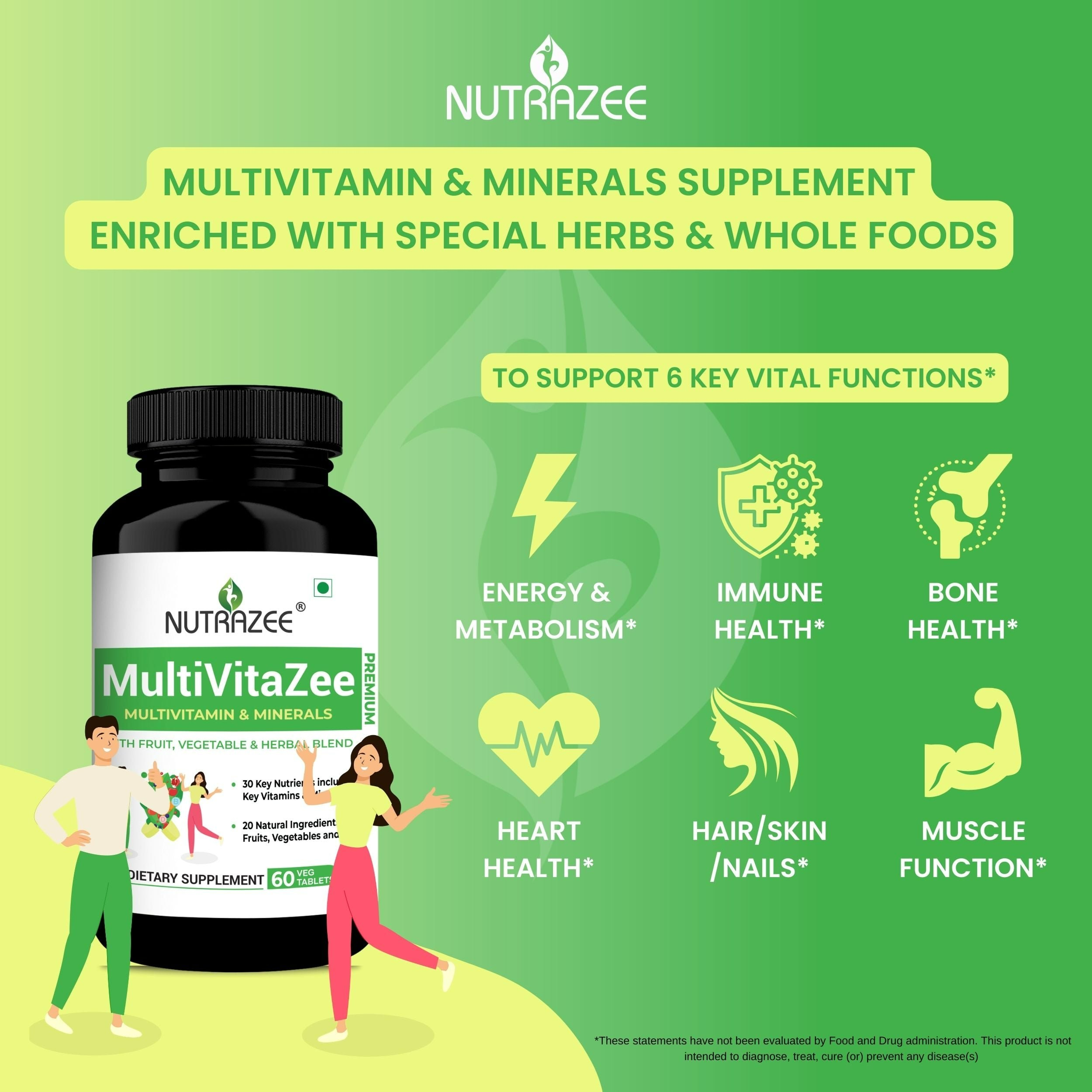 Nutrazee Multi Greens & Reds Multivitamin Tablets | Grocsy