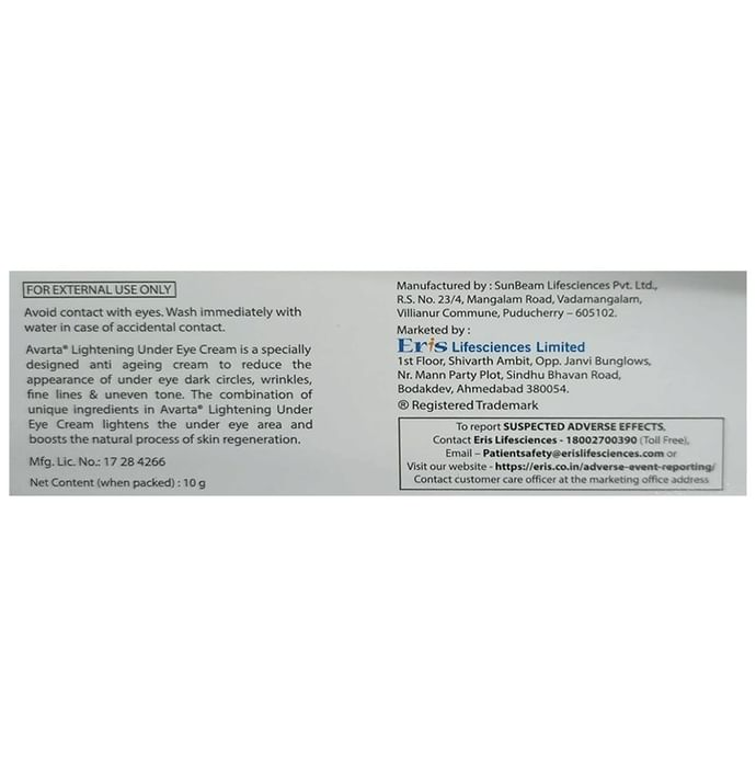 Dr. Reddy's Avarta Under Eye Cream | Grocsy
